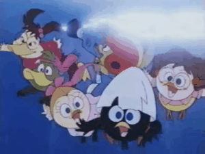 Gif animé Caliméro vole